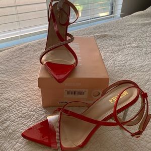New red miss Lola strappy heels